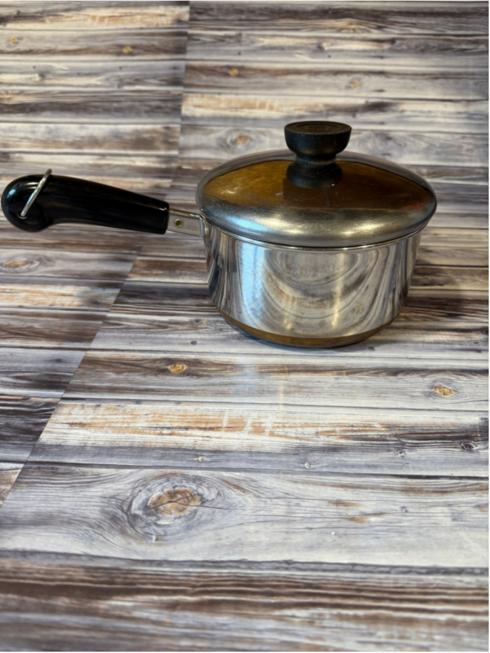 Revere Ware 1 1/2 Quart Copper bottom Sauce Pan w/Lid vintage USA